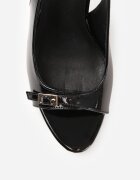 vices Sandale Negre Lăcuite cu toc cui Slingback cu cataramă metalică Armonia
