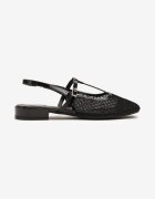 vices Sandale Negre Lăcuite Slingback cu plasă Mairelite