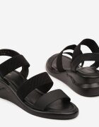 vices Sandale negre pe pană decorate cu curele din împletitură Atoriela
