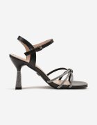 vices Sandale Negre pe Toc Conic cu Zirconii Tirnellis