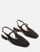 vices Sandale Negre Slingback cu Branț din Piele Naturală Sovritia