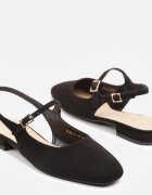 vices Sandale Negre Slingback cu Branț din Piele Naturală Sovritia