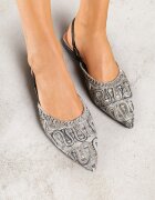 vices Sandale Negre Slingback cu Ornamente Metalice Janavie