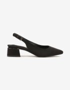 vices Sandale Negre Slingback cu Talpă din Piele Ciarissa