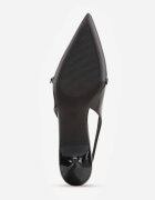 vices Sandale Negre Slingback cu toc cu baretă subțire pe vârf Elozira