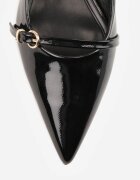 vices Sandale Negre Slingback cu toc cu baretă subțire pe vârf Elozira