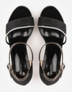 vices Sandale Negre stiletto Decorate cu zirconii și sclipici Lenallis