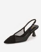 vices Sandale Negre Transparente cu toc mic Tip Slingback Atilessa