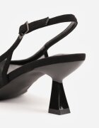 vices Sandale Negre Transparente cu toc mic Tip Slingback Atilessa
