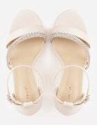 vices Sandale pe toc stiletto cu barete asimetrice cu strasuri Monotis Bej