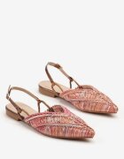 vices Sandale Portocalii Slingback cu Parte superioară împletită și Fir metalic Nilannia