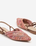 vices Sandale Portocalii Slingback cu Parte superioară împletită și Fir metalic Nilannia