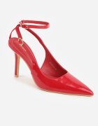 vices Sandale Roșii Lăcuite cu Toc Subțire Tip Slingback Dolenita