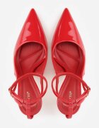 vices Sandale Roșii Lăcuite cu Toc Subțire Tip Slingback Dolenita