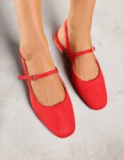 vices Sandale Roșii Slingback cu Branț din Piele Naturală Sovritia