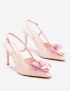 vices Sandale Roz cu toc stiletto Slingback cu floare 3D Koviano