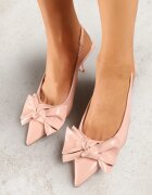 vices Sandale Roz cu toc stiletto Slingback decorate cu fundă Nilendria