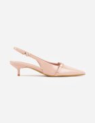 vices Sandale roz Slingback cu toc cu baretă subțire la vârf Elozira