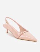 vices Sandale roz Slingback cu toc cu baretă subțire la vârf Elozira