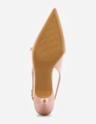 vices Sandale roz Slingback cu toc cu baretă subțire la vârf Elozira