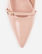 vices Sandale roz Slingback cu toc cu baretă subțire la vârf Elozira