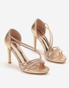 vices Sandale Șampanie cu toc stiletto decorate cu zirconii Noritia