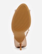 vices Sandale Șampanie Slingback din Plasă cu Toc Subțire Împodobite cu Zirconii Aethipe