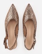 vices Sandale Șampaniu Slingback cu Branț din Piele Naturală Rallora