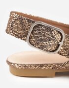 vices Sandale Șampaniu Slingback cu Branț din Piele Naturală Rallora