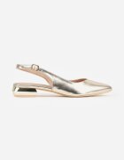 vices Sandale Slingback Aurii cu Branț din Piele Naturală Galeresa