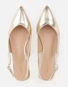 vices Sandale Slingback Aurii cu Branț din Piele Naturală Galeresa