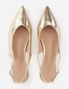 vices Sandale Slingback Aurii cu Branț din Piele Naturală Lisanilis