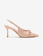 vices Sandale Stiletto Roz Lăcuite Tip slingback Cu fundă Dorozia