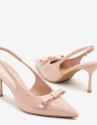 vices Sandale Stiletto Roz Lăcuite Tip slingback Cu fundă Dorozia