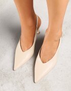 vices Sandale tip pantof Bej cu toc cui Slingback Kolliva