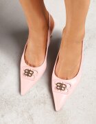 vices Sandale tip pantof cu toc Roz cu toc pisica Tip slingback Decorate cu aplicație metalică Lilarunea