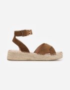 vices Sandale Verde închis din Împletitură în Stil Boho cu Curele în Formă de X Nahmala