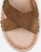 vices Sandale Verde închis din Împletitură în Stil Boho cu Curele în Formă de X Nahmala