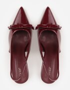 vices Sandale Visinii Lăcuite cu toc stiletto Tip Slingback cu fundă Dorozia