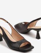 vices Sandały Negre cu Toc Stiletto Decorate cu Vârf Pătrat Edianira