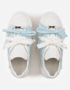 vices Sneakers Alb-Albastre cu talpă plată cu aplicație geometrică Nelenith