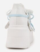 vices Sneakers Alb-Albastre cu talpă plată cu aplicație geometrică Nelenith