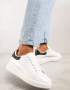 vices Sneakers Alb-Negru pe Platformă Joasă în Stil Clasic Lucid Dream