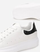 vices Sneakers Alb-Negru pe Platformă Joasă în Stil Clasic Lucid Dream