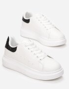 vices Sneakers Alb-Negru pe Platformă Joasă în Stil Clasic Lucid Dream