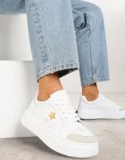 vices Sneakers Albi-Aurii pe Platformă cu Steluță Fenarra
