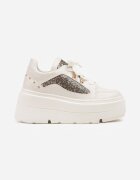 vices Sneakers Albi cu pană și inserții cu sclipici Morinatea