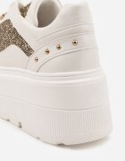 vices Sneakers Albi cu pană și inserții cu sclipici Morinatea