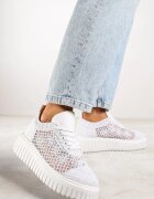 vices Sneakers Albi cu platformă cu parte superioară ajurată Lumerise