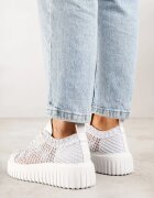 vices Sneakers Albi cu platformă cu parte superioară ajurată Lumerise